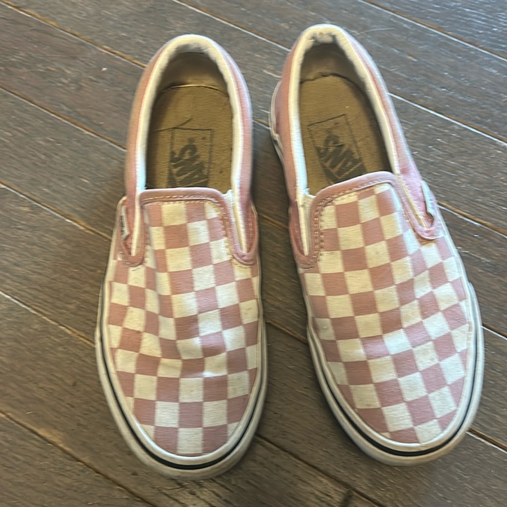 Vans Pink Checkered Womens size 5.5